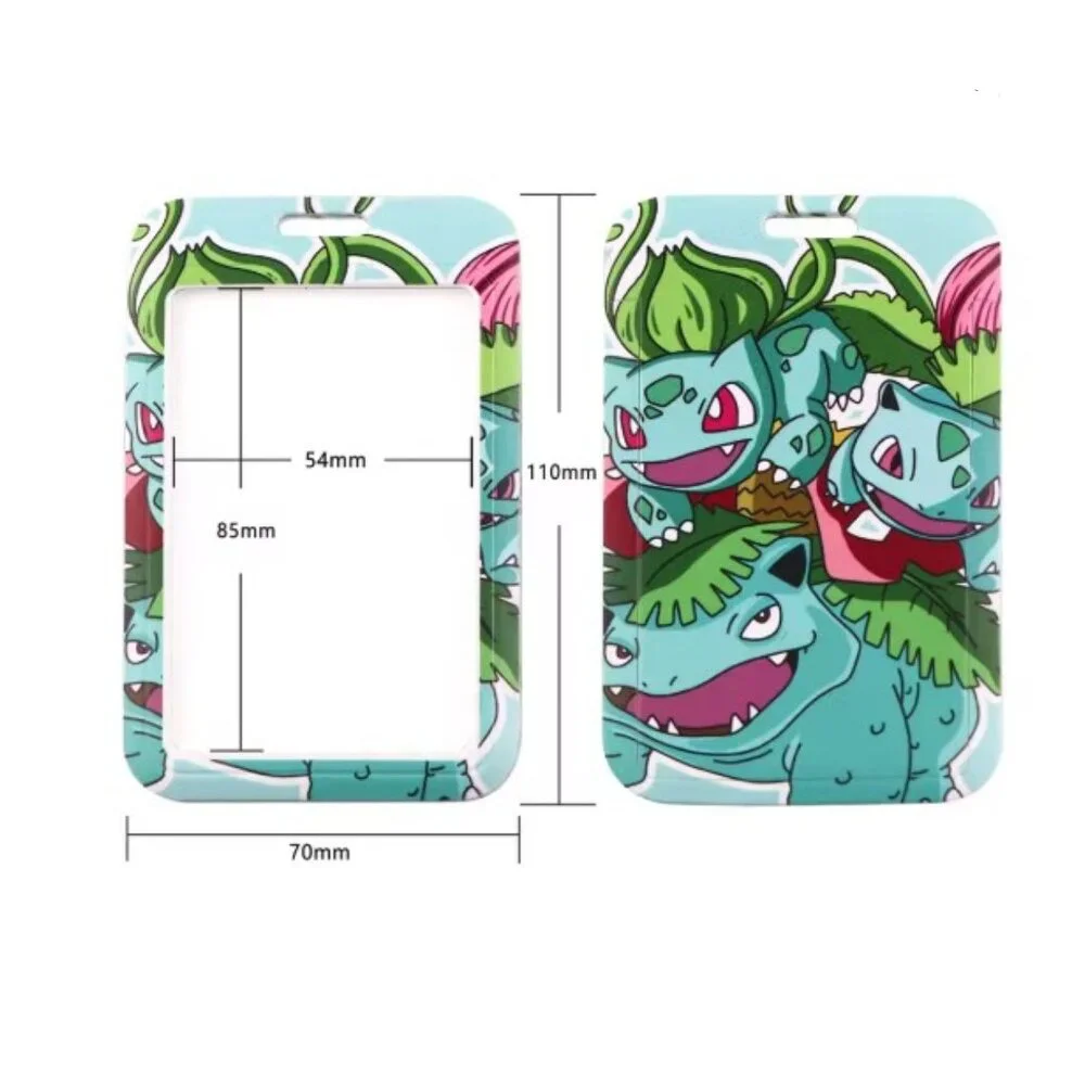 Bulbasaur ID Badge Holder Lanyard with Card Case & Key Strap